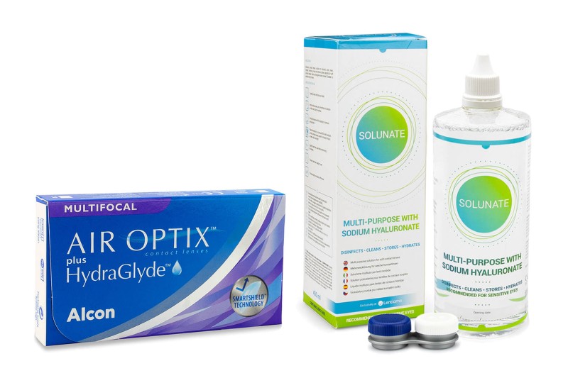 Air Optix Plus Hydraglyde Multifocal (6 lentilles) + Solunate Multi-Purpose 400 ml avec étui
Air Optix Plus Hydraglyde Multifocal (6 lentilles) + Solunate Multi-Purpose 400 ml avec étui