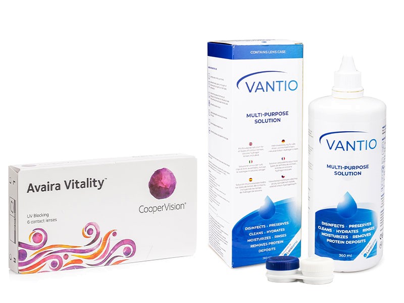 Avaira Vitality (6 lentilles) + Vantio Multi-Purpose 360 ml avec étui
Avaira Vitality (6 lentilles) + Vantio Multi-Purpose 360 ml avec étui