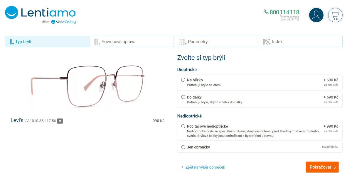 jak nakupovat brýle online na Lentiamo