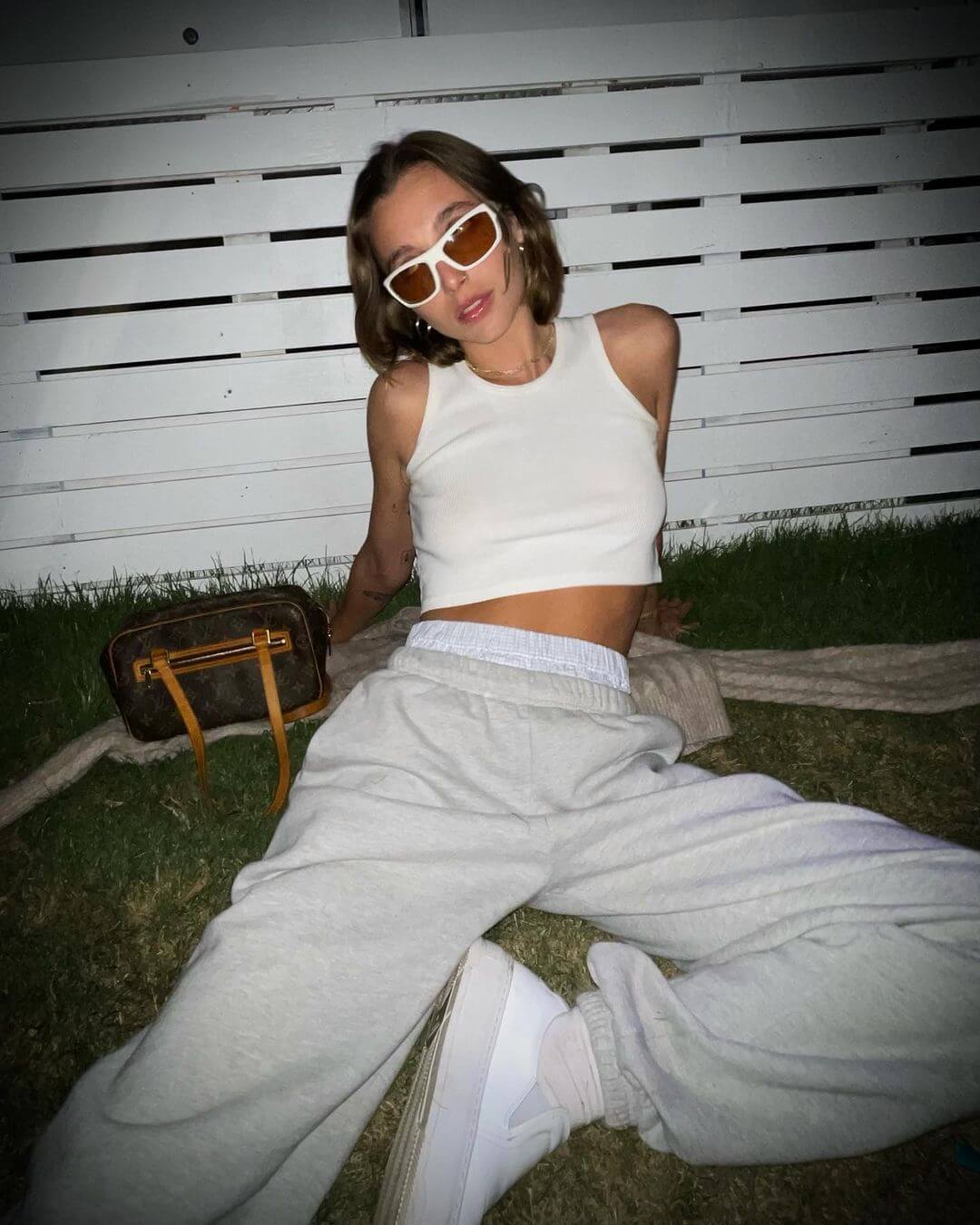 Emma Chamberlain White Sunglasses