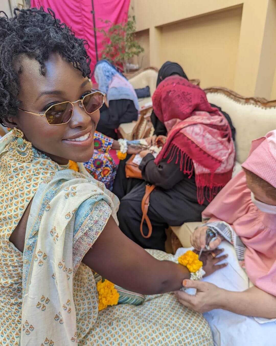 Lupita Nyong'o Metal Sunglasses