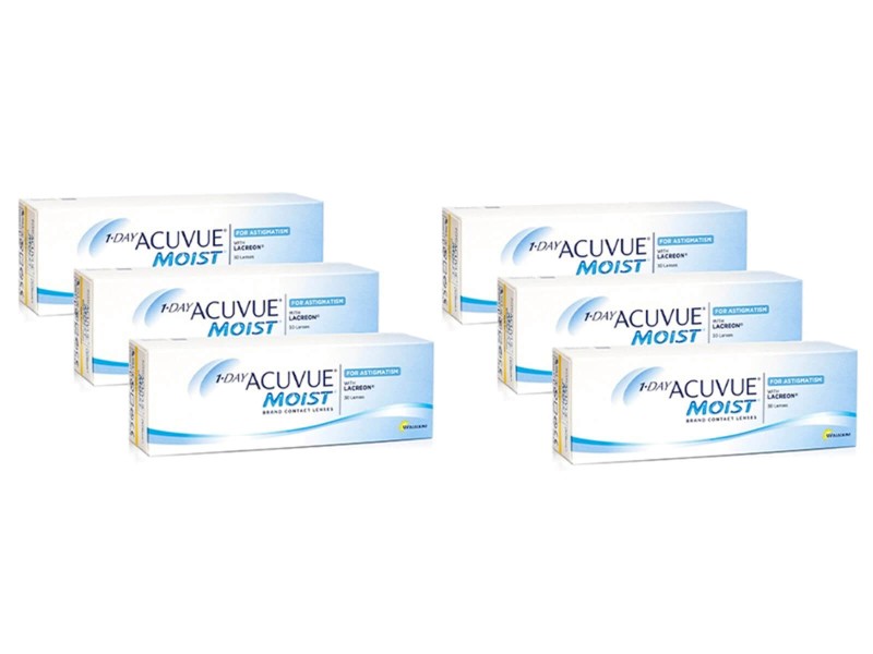 Johnson &amp; Johnson Johnson &amp; Johnson 1-DAY Acuvue Moist for Astigmatism (180 φακοί) Ημερήσιοι Μυωπίας Υπερμετρωπίας Αστιγματικοί