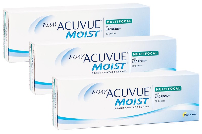 Johnson &amp; Johnson 1-DAY Acuvue Moist Multifocal (90 φακοί) Ημερήσιοι Μυωπίας Υπερμετρωπίας Πολυεστιακοί φωτογραφία