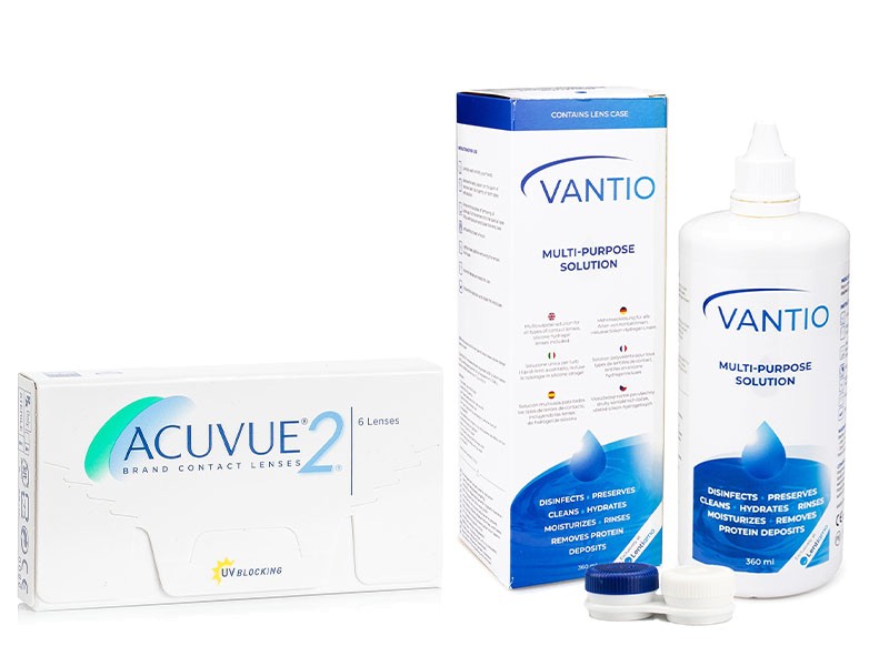 

Acuvue 2 (6 lentilles) + Vantio Multi-Purpose 360 ml avec étui