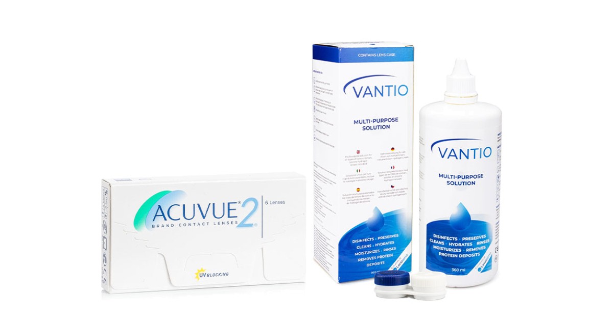 acuvue 2 (6 lenzen) + vantio multi-purpose 360 ml met lenzendoosje
