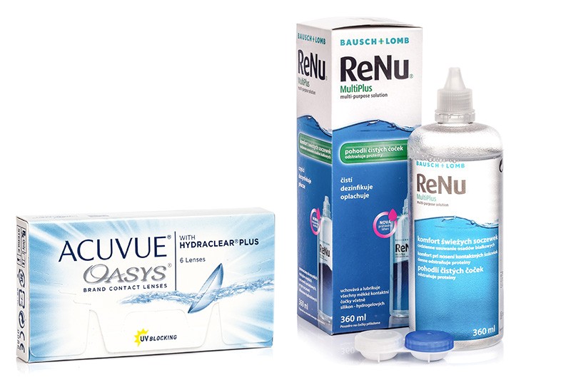 

Acuvue Oasys (6 lentilles) + ReNu MultiPlus 360 ml avec étui