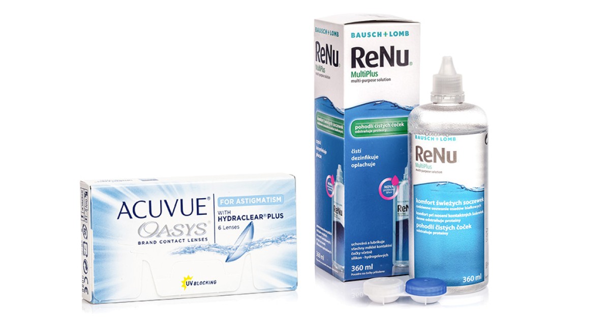 Acuvue Oasys for Astigmatism (6 lenses) + ReNu MultiPlus 360 ml with case