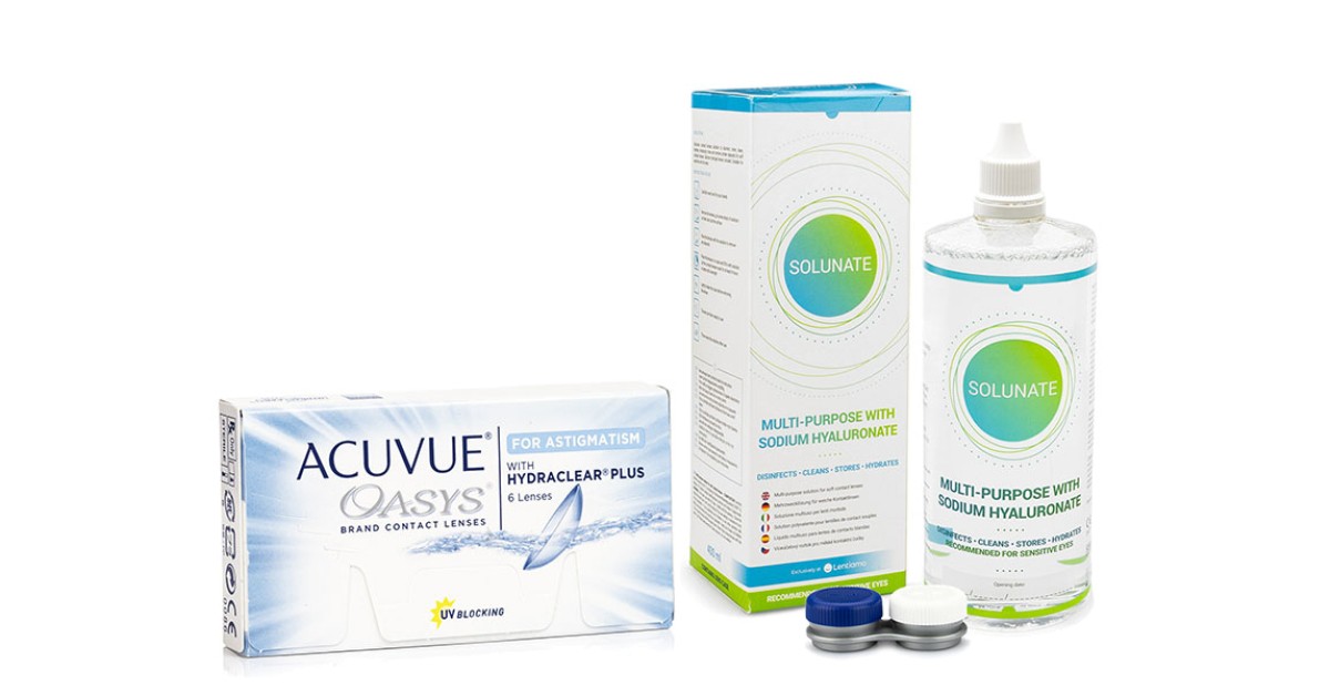 Acuvue Oasys for Astigmatism (6 lenses) + Solunate Multi-Purpose 400 ml with case