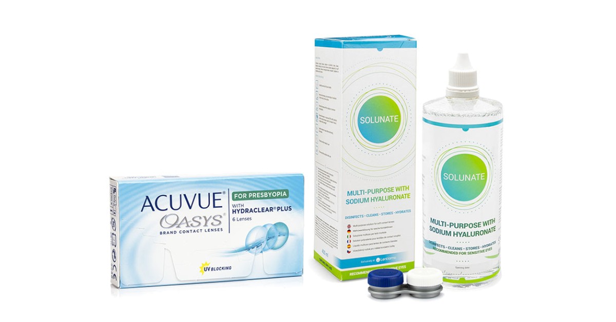 Acuvue Oasys for Presbyopia (6 lenses) + Solunate Multi-Purpose 400 ml with case