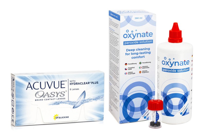 

Acuvue Oasys (6 lentilles) + Oxynate Peroxide 380 ml avec étui