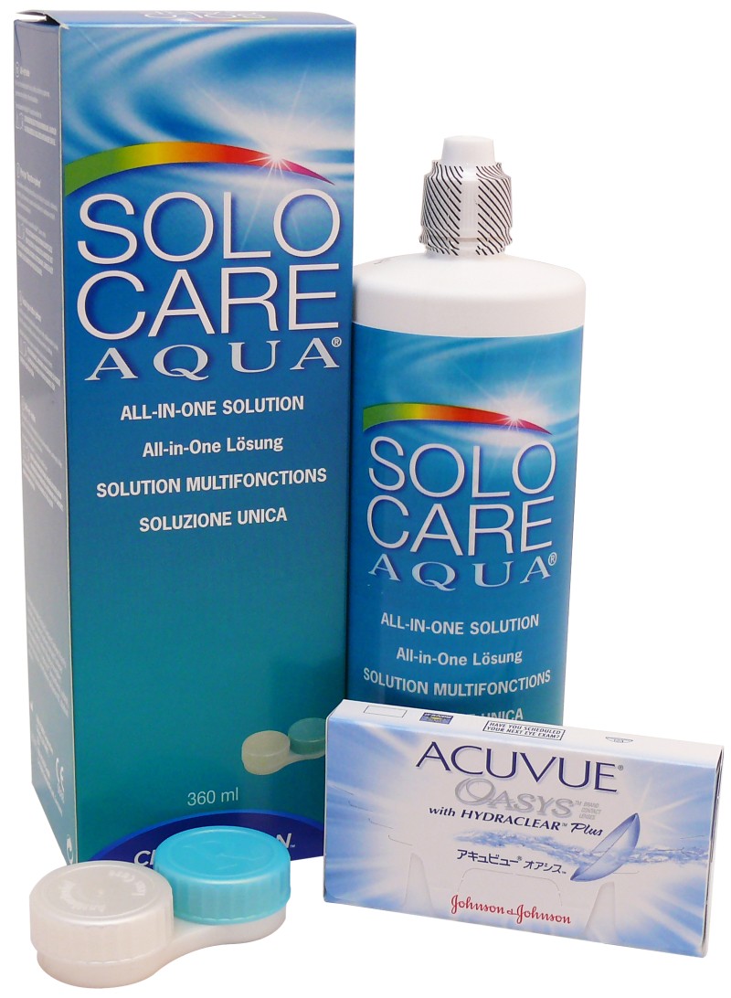 Acuvue Oasys (6 čoček) + SoloCare Aqua 360 ml s pouzdrem | Lentiamo