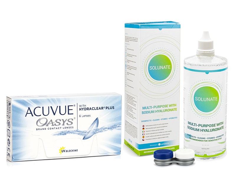 

Acuvue Oasys (6 lentilles) + Solunate Multi-Purpose 400 ml avec étui