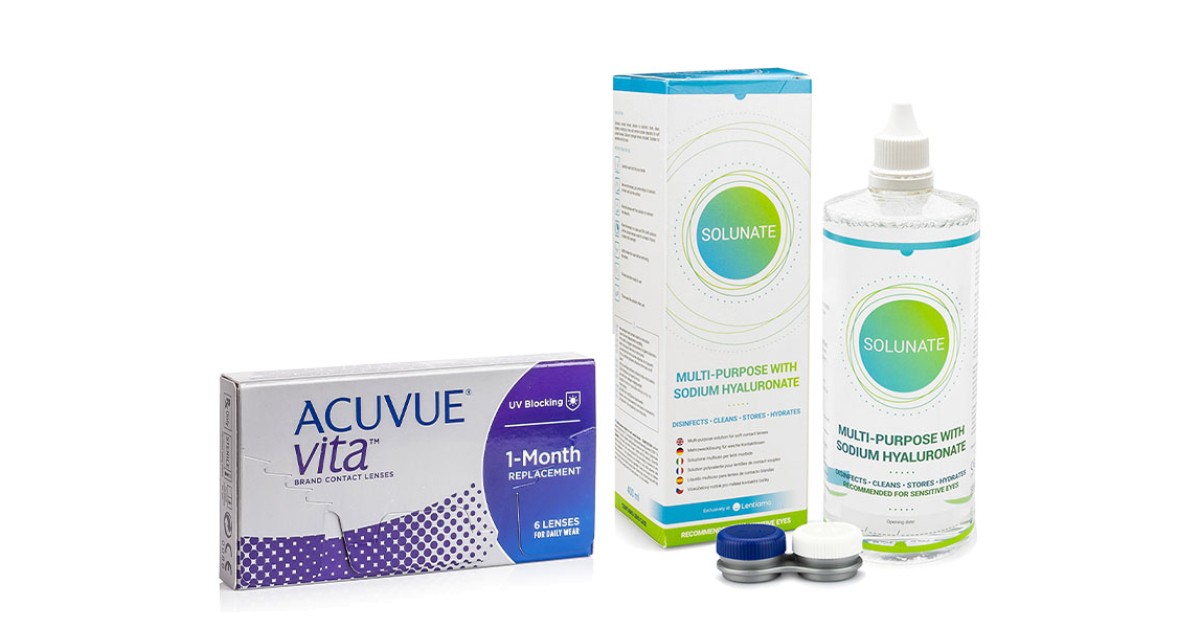 Acuvue Vita (6 Linsen) + Solunate Multi-Purpose 400 ml mit Behälter
