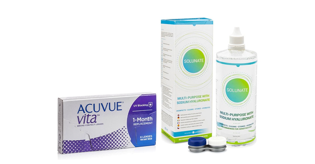 Acuvue Vita (6 lenses) + Solunate Multi-Purpose 400 ml with case