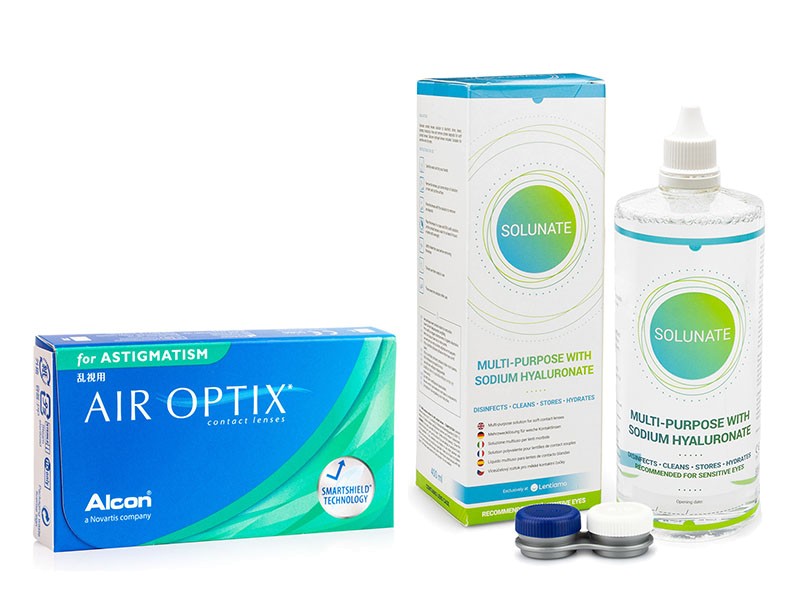 E-shop Alcon Air Optix for Astigmatism (3 čočky) + Solunate Multi-Purpose 400 ml s pouzdrem