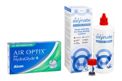 Air Optix Plus Hydraglyde for Astigmatism (3 lenses) + Oxynate Peroxide 380 ml with case