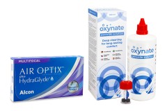 Air Optix Plus Hydraglyde Multifocal (3 čočky) + Oxynate Peroxide 380 ml s pouzdrem