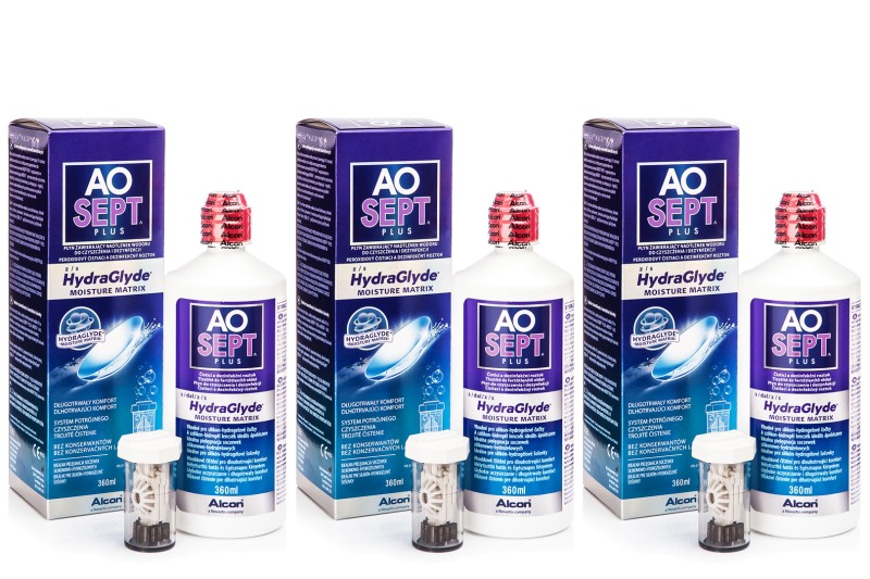 

AOSEPT PLUS con Hydraglyde 3 x 360 ml avec étuis