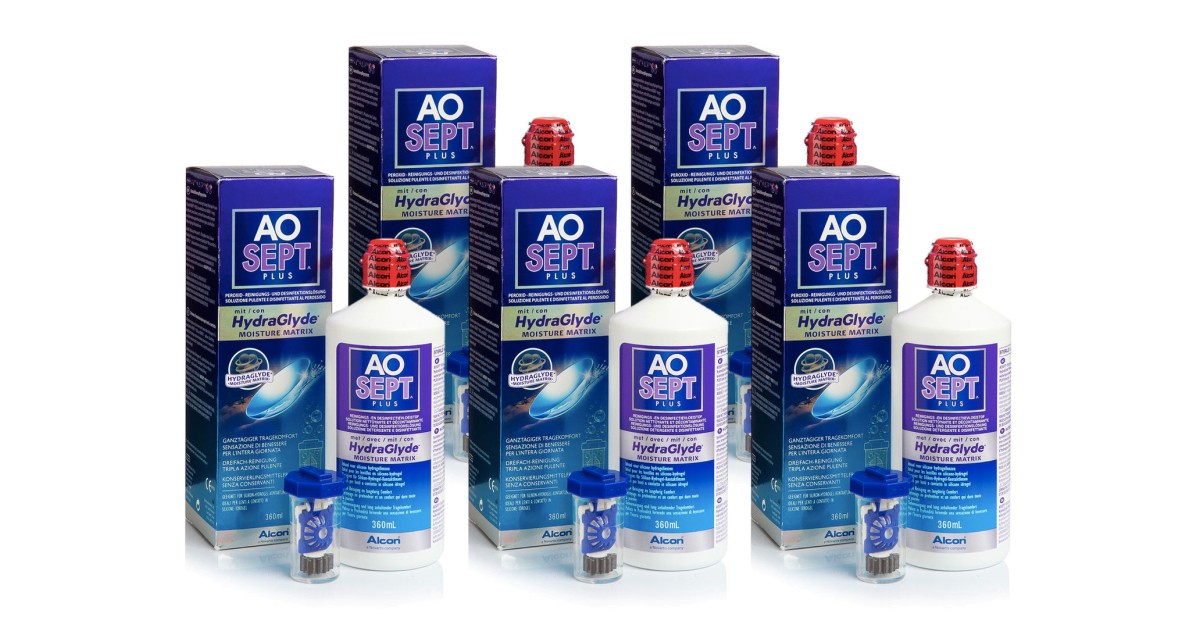 Image of AOSEPT PLUS mit Hydraglyde 5 x 360 ml mit Behälter