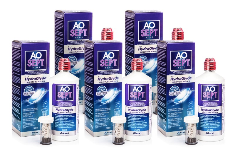 E-shop AOSEPT PLUS s Hydraglyde 5 x 360 ml s pouzdry