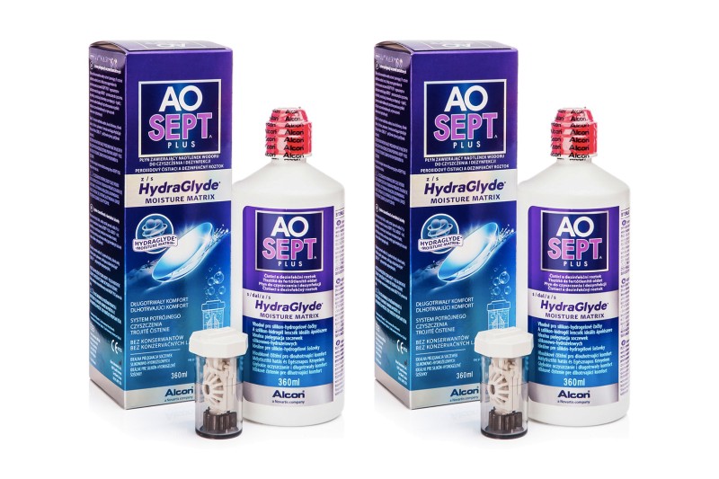 Alcon Alcon AOSEPT PLUS with Hydraglyde 2 x 360 ml με θήκες