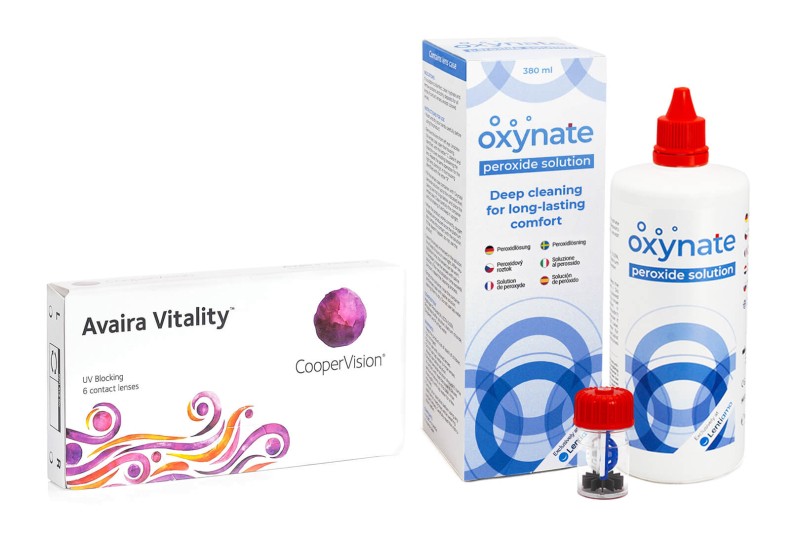 E-shop CooperVision Avaira Vitality (6 čoček) + Oxynate Peroxide 380 ml s pouzdrem