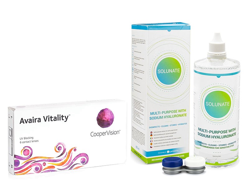 

Avaira Vitality (6 lentilles) + Solunate Multi-Purpose 400 ml avec étui