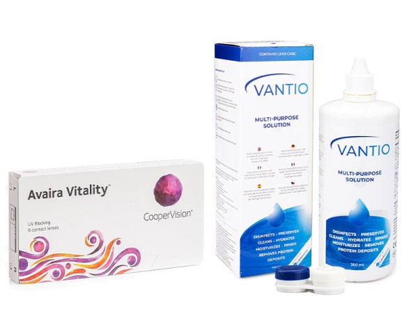 E-shop CooperVision Avaira Vitality (6 šošoviek) + Vantio Multi-Purpose 360 ml s puzdrom