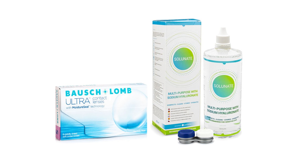 Bausch + Lomb ULTRA (6 linser) + Solunate Multi-Purpose 400 ml med linsetui