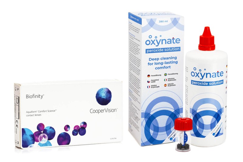 E-shop CooperVision Biofinity (3 čočky) + Oxynate Peroxide 380 ml s pouzdrem