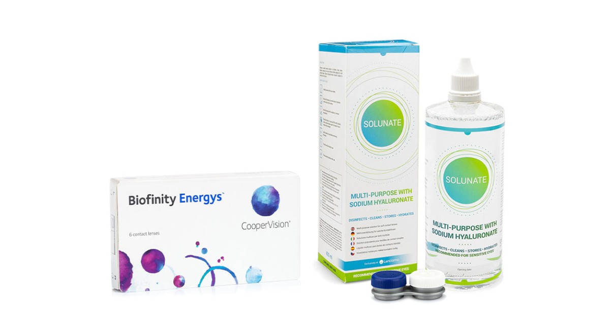 Biofinity Energys CooperVision (6 lenses) + Solunate Multi-Purpose 400 ml with case
