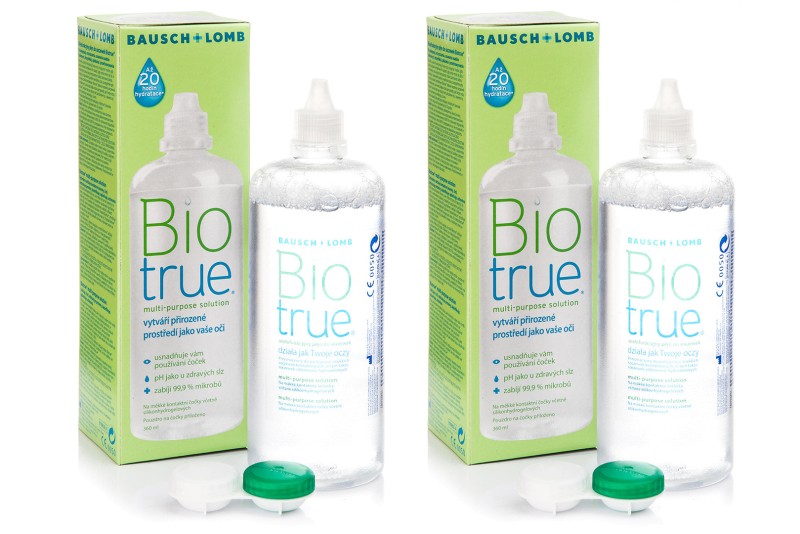 Biotrue Linsvätskor - Biotrue multi-purpose 2 x 360 ml med linsetuier