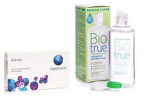 Biofinity (6 φακοί) + Biotrue Multi-Purpose 360 ml με θήκη, οικονομικό πακέτο με έκπτωση