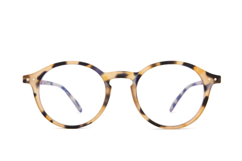 Izipizi Screen #D Light Tortoise - glasögon med blåljusfilter, rund, unisex, brun