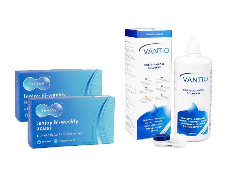 E-shop PegaVision Lenjoy Bi-weekly Aqua+ (12 čoček) + Vantio Multi-Purpose 360 ml s pouzdrem