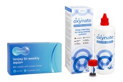 Lenjoy Bi-weekly Aqua+ (6 lentillas) + Oxynate Peroxide 380 ml con estuche
