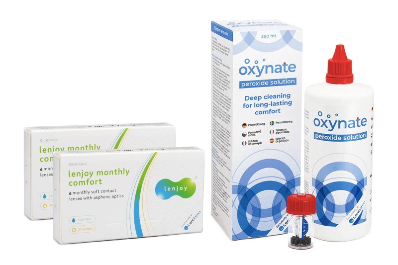 E-shop Supervision Lenjoy Monthly Comfort (12 čoček) + Oxynate Peroxide 380 ml s pouzdrem