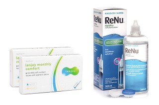 Lenjoy Monthly Comfort (12 čoček) + ReNu MultiPlus 360 ml s pouzdrem