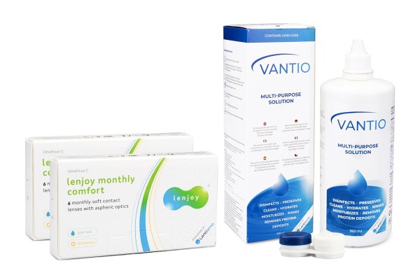E-shop Supervision Lenjoy Monthly Comfort (12 šošoviek) + Vantio Multi-Purpose 360 ml s puzdrom