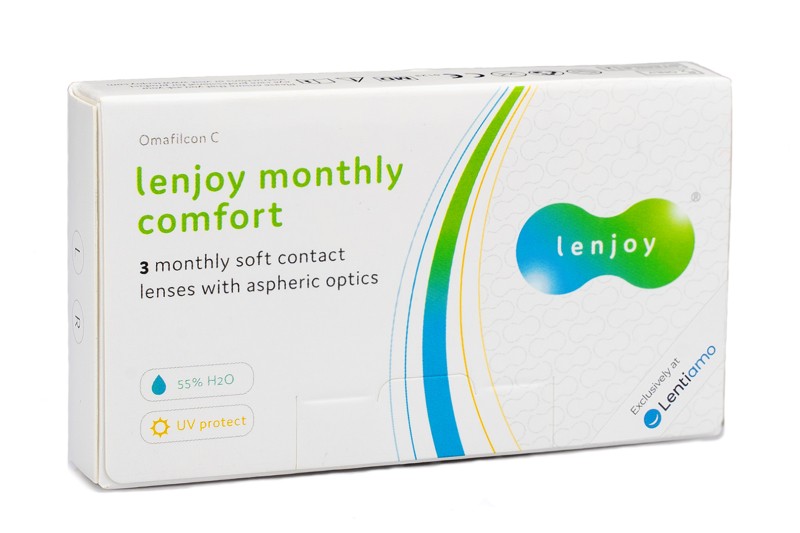 Lenjoy Monthly Comfort (3 linser) - månadslinser, sfäriska, Omafilcon C