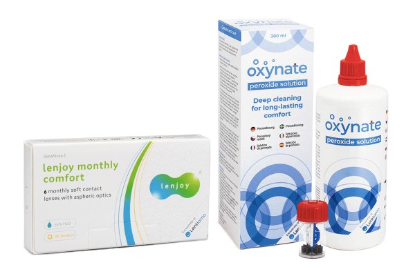 E-shop Supervision Lenjoy Monthly Comfort (6 šošoviek) + Oxynate Peroxide 380 ml s puzdrom