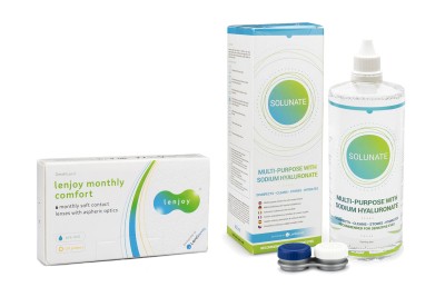 Lenjoy Monthly Comfort (6 linser) + Solunate Multi-Purpose 400 ml med etui