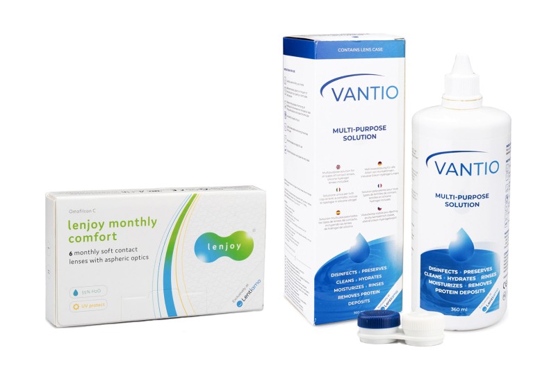 

Lenjoy Monthly Comfort (6 lentilles) + Vantio Multi-Purpose 360 ml avec étui