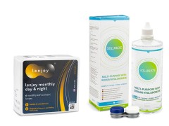 Lenjoy Monthly Day & Night (6 Linsen) + Solunate Multi-Purpose 400 ml mit Behälter