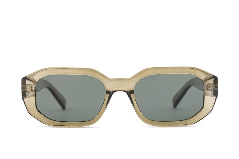 Meller Kessie Stone Olive - rektangelt solbriller, unisex, grå, polariserede