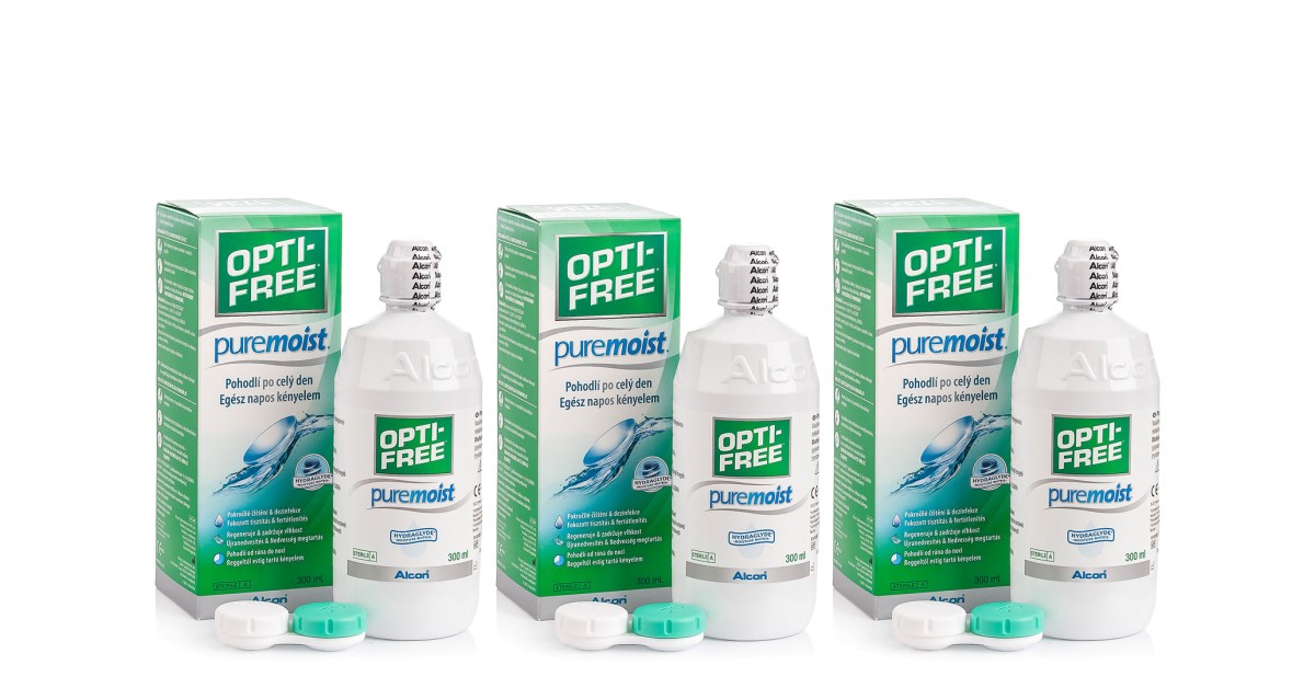 OPTI-FREE PureMoist 3 x 300 ml with cases