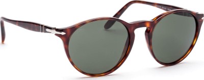 Persol Men's Round Havana Green Sunglasses in Brown