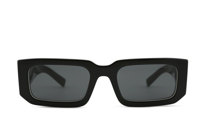 Prada 0PR 06Ys 09Q5S0 53 - obdélníkové sluneční brýle, pánské, černé