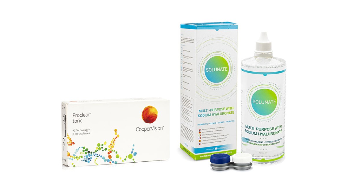 Proclear Toric CooperVision (6 lenses) + Solunate Multi-Purpose 400 ml with case
