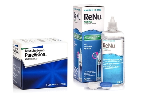 E-shop Bausch & Lomb PureVision (6 šošoviek) + ReNu MultiPlus 360 ml s puzdrom